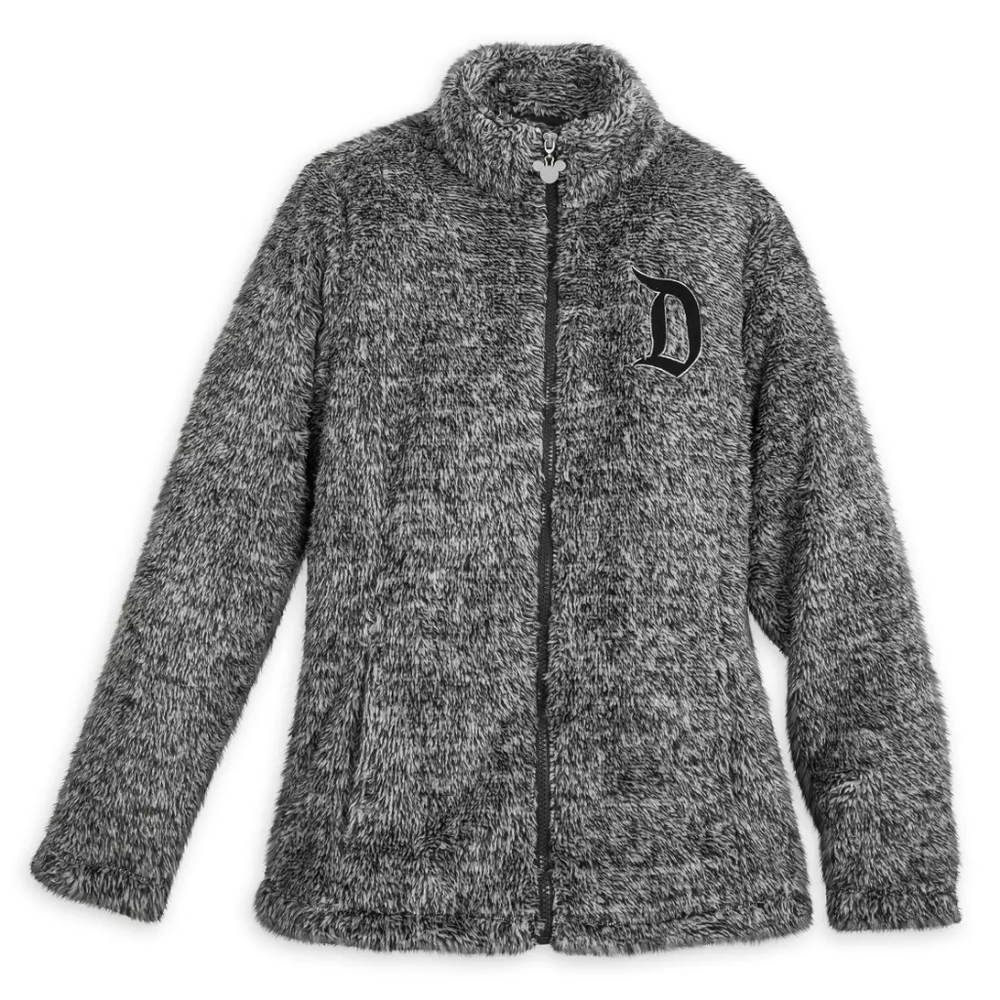 Disneyland Plush Fleece Jacket Disney Park Sherpa Fleece Size Small Gray